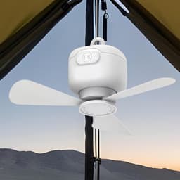 Plafondventilator Tent - Hangende Ventilator - Buiten Kamperen - 3 Snelheden - 3 Meter Kabel - Wit — thumbnail 4