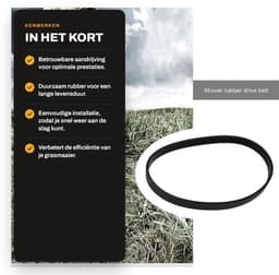 Aandrijfriem Rubber 14mm Breedte - Gesloten Lus - 490mm Omtrek - Compatibel met Qualcast M2E1032M/M2E1232M - Duurzaam - Slijtvast - Grasmaaierriem — thumbnail 4