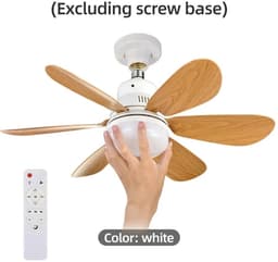 North Collective AirFlow - Plafond Ventilator Verlichting E27 - LED Ventilatorlamp met Afstandsbediening - 3 Snelheden - 52 cm - Wit — thumbnail 2