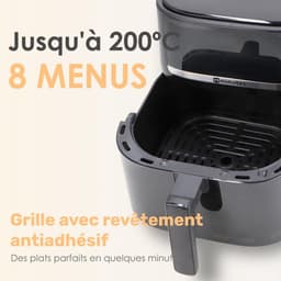 SnelShoppen - Luchtfriteuse Airfryer 5,7L, Digitale Touchscreen, 1700W, 8 Voorgeprogrammeerde Menu's, Instelbare Timer, Gezond Koken zonder Olie, Temp — thumbnail 4