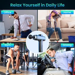 SnelShoppen - Spiermassagepistool Massage Gun Draagbare Spiermassager met Diepe Weefsels, Ultrastille 30 Snelheden, Percussiemassageapparaat met 8 Mas — thumbnail 4