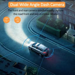 SnelShoppen - ORSKEY Dashcam voor Auto's Voor en Achter met Dubbele Lens 1080P Full HD, 170° Groothoek, SD-kaart Inbegrepen, G-sensor en Lusopnamemodu — thumbnail 3