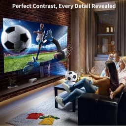 KZQ Smart Mini Projector - Met Ingebouwde App En Elektrische Focus - Wifi 6 En Bluetooth 5 4 - Autokeystone - 1080p Ondersteund - Compatibel Met Smartphone Hdmi Usb - Geschikt Voor Voetbal Kijken - 1 Stuk — thumbnail 3