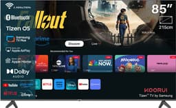Koorui Tizen by Samsung Smart TV - QLED 4K Ultra HD - 85 inch/216 cm - Voice Controle - Streaming apps – AirPlay – Hotelmodus - HDMI x3, USB x2, CI+ - Tripple Tuner DVB-T/T2/S/S2/C - Frameless Design - Geassembleerd in Nederland - K85D3UQ-T8 — thumbnail 1
