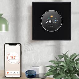 Slimme Knopthermostaat - Intelligente Thermostaat Smart Screen - Temperatuur Regelen - Nauwkeurige Temperatuurregeling - 86 x 86 mm - Wit — thumbnail 3
