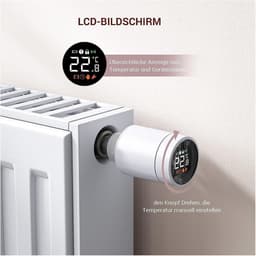 Digitale Thermostaat - Slimme Radiatorregelaar - Energie Besparen - Op Afstand Bedienbaar - 5-30°C Instelbaar - Wit — thumbnail 4