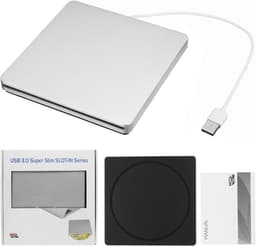 Externe DVD Writer - CD Brander - Bestanden Archiveren - USB 3.0 Snelheid - Ultra Dun - Zilver — thumbnail 3