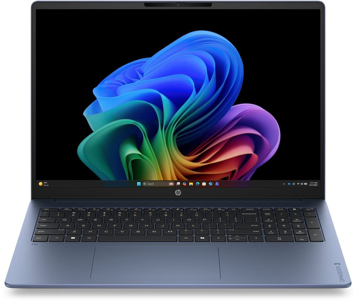 HP OmniBook 3 16-bz0716ndx - Copilot+ Laptop - 16 inch - Snapdragon X - 16GB/512GB - QWERTY - 2K OLED - Studenten laptop — afbeelding 1