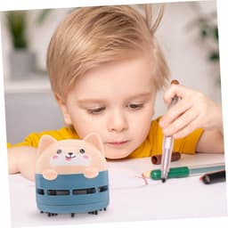 Mini Stofzuiger - Tafelveger - Bureau Schoonmaken - Draadloos Oplaadbaar - 10x8cm - Lichtbruin — thumbnail 3