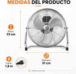 Tafelventilator krachtig en draagbaar - metalen ventilator - verstelbare hoek - stil - 2 snelheden - 90W — thumbnail 5