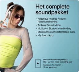 Fresh 'n Rebel Clam Fuse 2 - Draadloze Bluetooth Koptelefoon met Active Noise Cancelling- 80 uur Speelduur - My Sound App - Pastel Pink — thumbnail 3