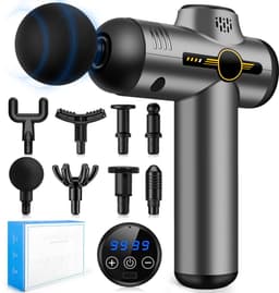 SnelShoppen - Professioneel Spiermassagepistool met 99 Snelheden, 8 Massagekoppen, LCD Scherm en Stille Functie voor Diepe Weefselmassage, Perfect teg — thumbnail 1