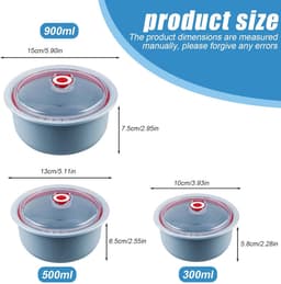 SnelShoppen - 3-delige Magnetron Tafelware Set met Deksel: Magnetron Opbergdozen 260/480/900 ml, Magnetron Multikom Brooddoos voor Vaatwasser, Magnetr — thumbnail 4