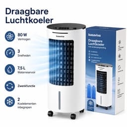 Glowstride - Luchtkoeler 6L - 65W - airco - 3 Snelheden - Waterkoelventilator - 3 Snelheden - Waterkoelventilator - mobiele koeler - met ijsboxen — thumbnail 1