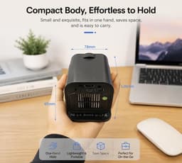 SnelShoppen - Mini-projector Draagbare HD 1080P Thuisbioscoopprojector met HDMI/USB Kabelaansluiting, Handmatige Focus, 180° Verstelbare Standaard voo — thumbnail 4