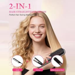 Stijlborstel voor haar, 3 temperaturen, elektrische verwarmende stijlborstel, professionele stijlkam, keramiek, ionen, speciaal voor krullend en kroeshaar (zwart) — thumbnail 3