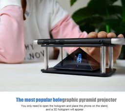 Hologramm,Hologram Projector,Hologram Driehoek,Hologram Piramide,Proyector Holograma 3D 3D Holografische Display Stands Projector 3.5-6Inch Mobiele Smartphone Hologram (Cilindrisch) — thumbnail 5