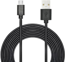 SnelShoppen - Micro USB Dashcam Voedingskabel 11FT, USB A naar Micro USB Oplaadkabel 24AWG voor Dashcams, Achteruitkijkspiegels en Achteruitrijcamera' — thumbnail 1
