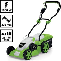 Elektrische Grasmaaier - Grastrimmer Duwmaaier - Gazon Onderhouden - Krachtige Inductiemotor - 42 cm Maaibreedte - Groen — thumbnail 2