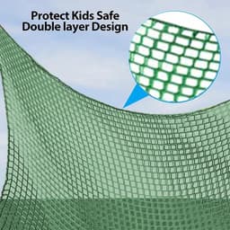 valbeschermingsnet, klimnet voor kinderen buiten, 4 mm dik touw, gaten van 4 cm, voor buiten valbeschermingsnet, speelplaats, buiten en binnen (groen, 2 x 3) — thumbnail 5