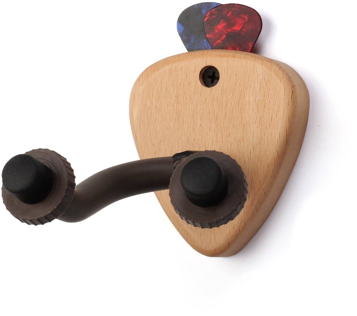 YONO Gitaar Muurbeugel met Plectrum Houder - Wandhouder Hout - Verstelbare Gitaarhouder voor Akoestische, Elektrische en Basgitaar - Ophangsysteem - Standaard — afbeelding 1