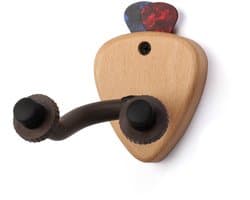 YONO Gitaar Muurbeugel met Plectrum Houder - Wandhouder Hout - Verstelbare Gitaarhouder voor Akoestische, Elektrische en Basgitaar - Ophangsysteem - Standaard