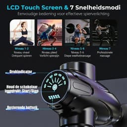 SP® Masage Gun - Spierenmassageapparaat - Massagepistool met 10 Massagekoppen - Zwart - 10cm x 10cm x 10cm — thumbnail 2