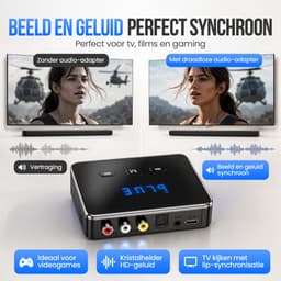 Strex Bluetooth Transmitter en Receiver 3 in 1 Adapter - Bluetooth Audio Zender en Ontvanger - Bluetooth 6.0 - AUX/RCA/Optisch - Draadloos - 15 meter bereik — thumbnail 5