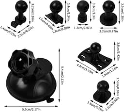 SnelShoppen - Auto Zuignap Dashcam Houder 360 Graden Universele Autocamera Zuinaphouder met 6 Soorten voor Voertuig Video Recorder — thumbnail 5