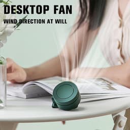 Mini clipventilator, draagbaar, stil, zonder bladen, oplaadbaar via USB, werkt op batterijen, 360° draaibaar, 3 snelheden instelbaar, hangend formaat, voor buitengebruik, landelijke stijl — thumbnail 2