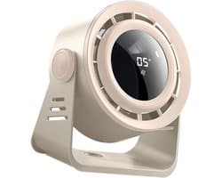 Ventilator Tafel en Wand - Draagbaar Model - Persoonlijke Koeling - 2-in-1 Ontwerp - 1800 mAh Batterij - Beige