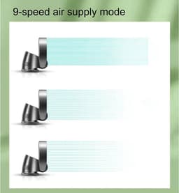 Bladeless Wandventilator - Stille Ventilator Muur - Frisse Lucht Creëren - 8 Snelheden Timer - 120 Graden Verstelbaar - Wit — thumbnail 5