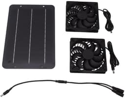 Zonne Zolder Ventilator - Afzuigventilator Solar - Ventilatie Broeikas - Dubbele Hoogrendement - 10W - Zwart — thumbnail 1