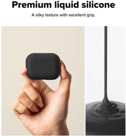 Ringke Silicone Hoesje Geschikt voor Apple AirPods Pro 3 - Siliconen Cover - Karabijnhaak - Case Zwart — thumbnail 3