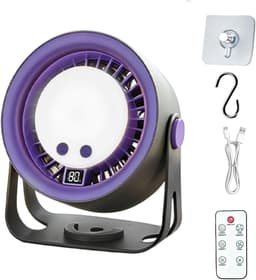 Bureauventilator - Ventilator met lamp - Comfort Binnen - 2-in-1 Draagbaar - 16 cm Hoog - Wit — thumbnail 1