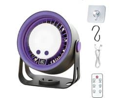 Bureauventilator - Ventilator met lamp - Comfort Binnen - 2-in-1 Draagbaar - 16 cm Hoog - Wit