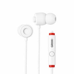 Grixx oordopjes met draad - 3.5mm jack - microfoon - handsfree bellen - wit — thumbnail 2