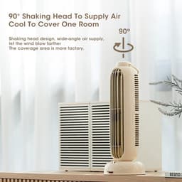 Toren Ventilator - Bladeless Cooler - Persoonlijke Verkoeling - 90 Graden Schudden - 304 mm Hoog - Wit — thumbnail 2