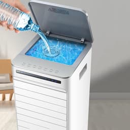 Draagbare Luchtkoeler - Mobiele Airco Ventilator - Ruimte Koelen - Grote Watertank - 56cm x 26cm x 24cm - Wit — thumbnail 5