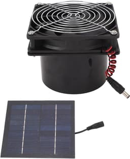 Zonne-afzuigventilator - Ventilator op zonne-energie - Warmteafvoer Zolder - Hoog rendement zonnepaneel - 50W - Zwart — thumbnail 5
