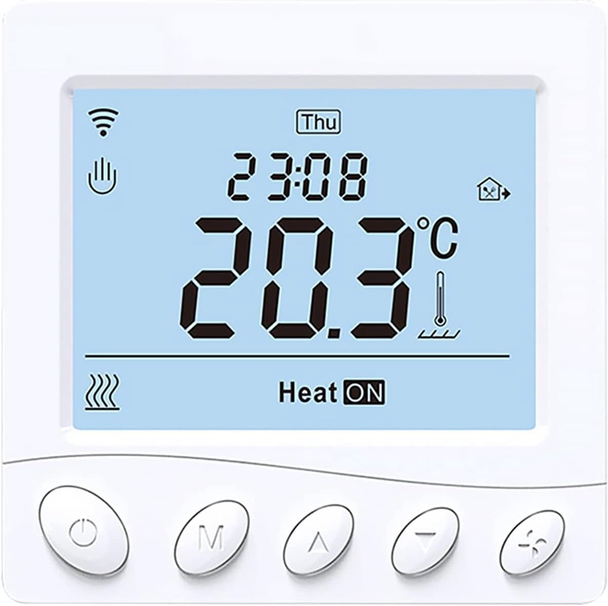 Intelligente Thermostaat - Wifi Regelaar - Water Verwarming - App en Spraakbediening - 3.2 Inch LCD - Wit — afbeelding 1