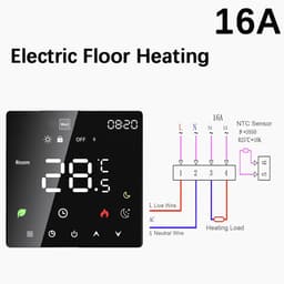 Slimme Thermostaat - Programmeerbare Regelaar - Energie Besparen - Nauwkeurige Vloerverwarming - 86x86x41mm - Wit — thumbnail 3