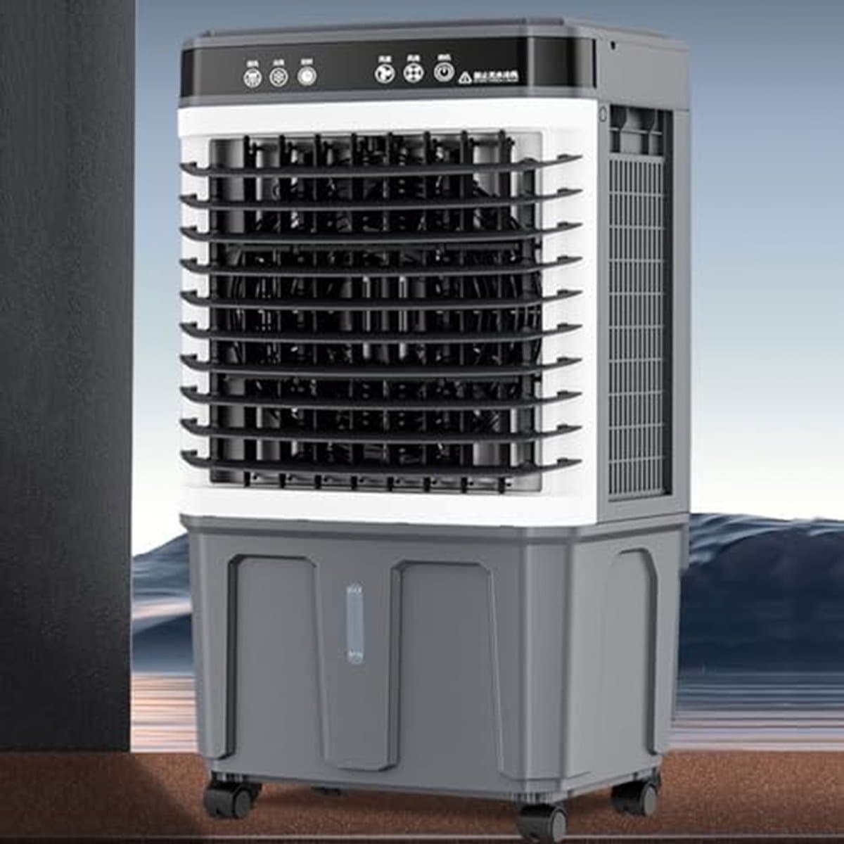 Draagbare Verdampingskoeler - Mobiele Airco Ventilator - Persoonlijke Koeling - Dubbel Waterreservoir - 100CM - Wit — afbeelding 1