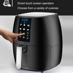 Heteluchtfriteuse Oven - Keukenapparaat - Gezond Koken - 6-in-1 Functionaliteit - 5.5 Liter - Zwart — thumbnail 2