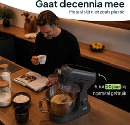 Vivid Green Luxe Keukenmixer - Touchscreen Display - 7L Mengkom - 11 Snelheden - Vaatwasserbestendig - Keukenmachine - Keukenrobot - Grijs — thumbnail 5