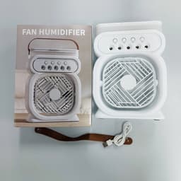 LUCHTBEVOCHTIGER: THEROB. Multi Airco Tafelventilator PRO - Mobiele Airco - Luchtkoeler 4in1 - Aircooler - 5 windsnelheden lucht bevochting standen - timer - LED verlichting - Lekvrij. WIT — thumbnail 4