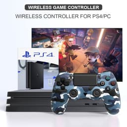 PS4 Draadloze Controller V2 - Geschikt voor PS4 - Camouflage Blauw — thumbnail 2