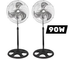 Wagtail Staande Ventilator – Set van 2 – Ø 50 cm – 90 W – In hoogte verstelbaar – Oscillerend