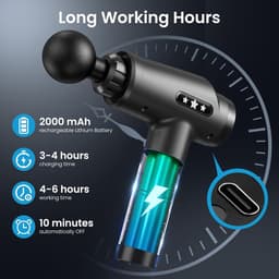 Massage Gun - Spier Massager - Spierherstel Bevorderen - 30 Snelheden - 25 x 23 x 5 cm - Zwart — thumbnail 2