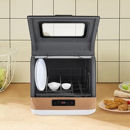 Mini-vaatwasser - Tafelmodel - Keuken Gemak - Drie Wasprogramma's - 45x40x45 cm - Goud — thumbnail 3